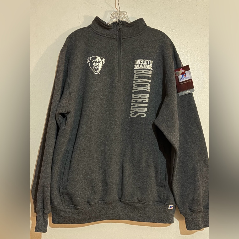 University of Maine Quarter Zip Pullover Adult Sz Large NWT